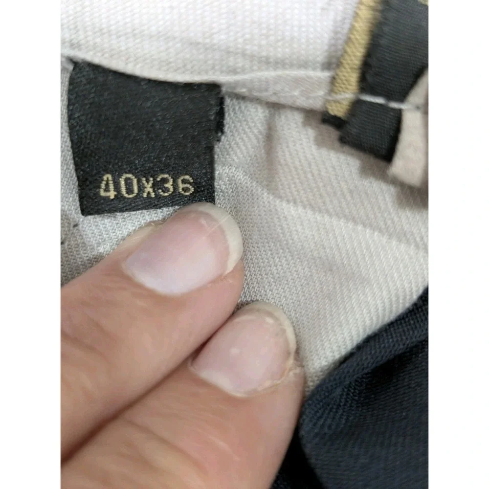 Savane‎ Mens Dress Pants Tall Size 40x36 Navy Blue Pleated Cuffed